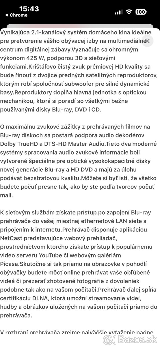 Predám domáce kino LG - 10