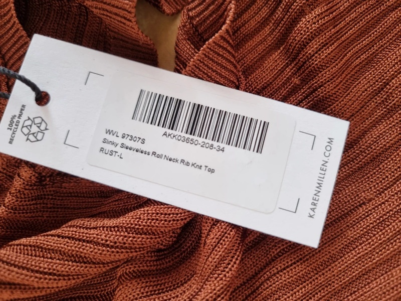 hnedý elastický rolák bez rukávov Karen Millen L-s visačkou - 10