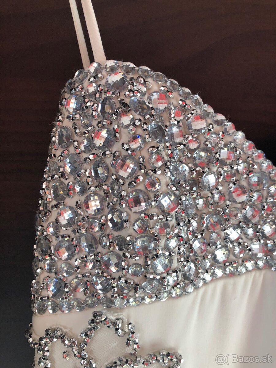 Luxusné svadobné / spoločenské šaty – ručne zdobené - 10