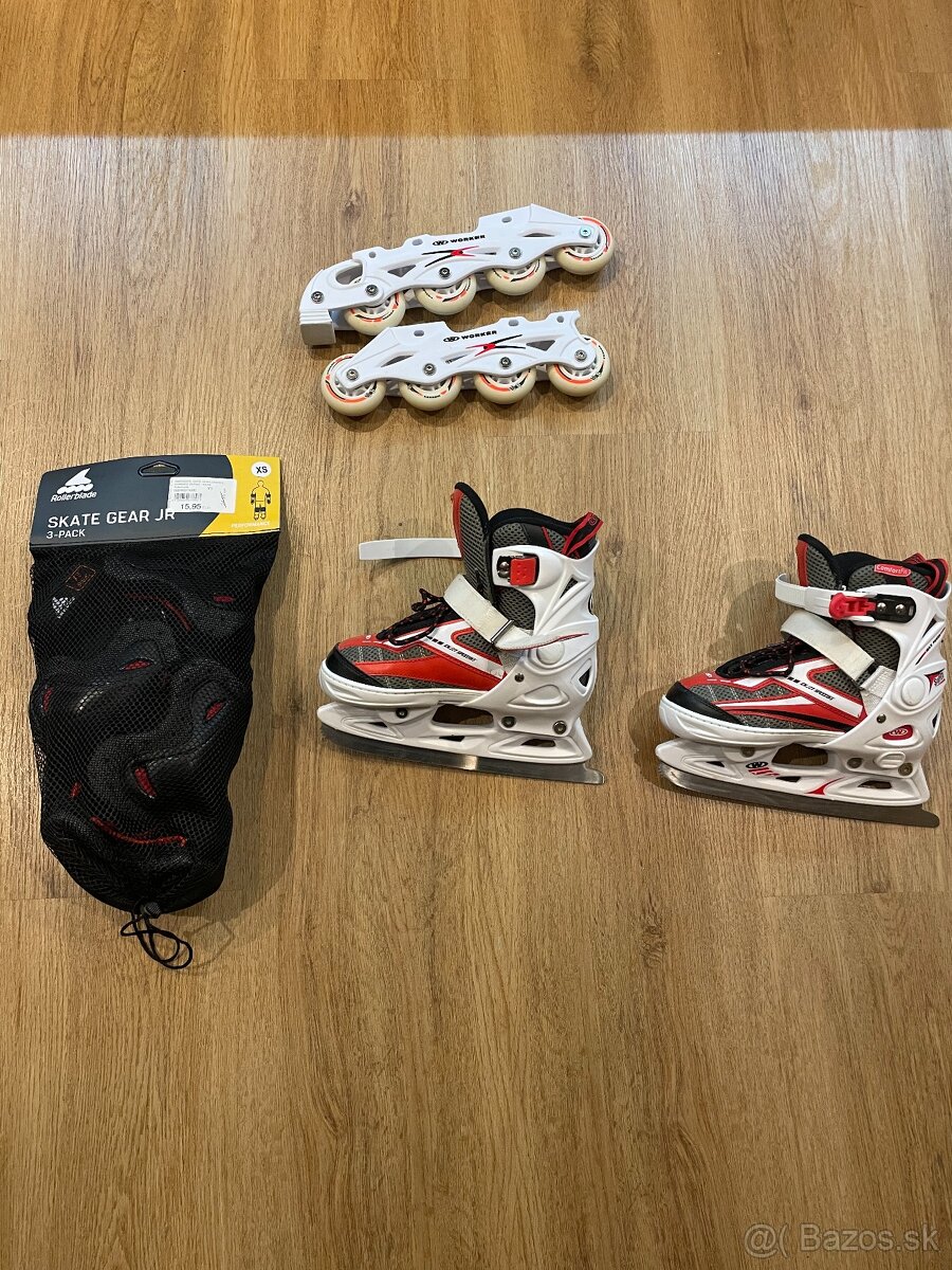 Detské korčule na ľad a kolieskové korčule Worker 2 v 1. - 10