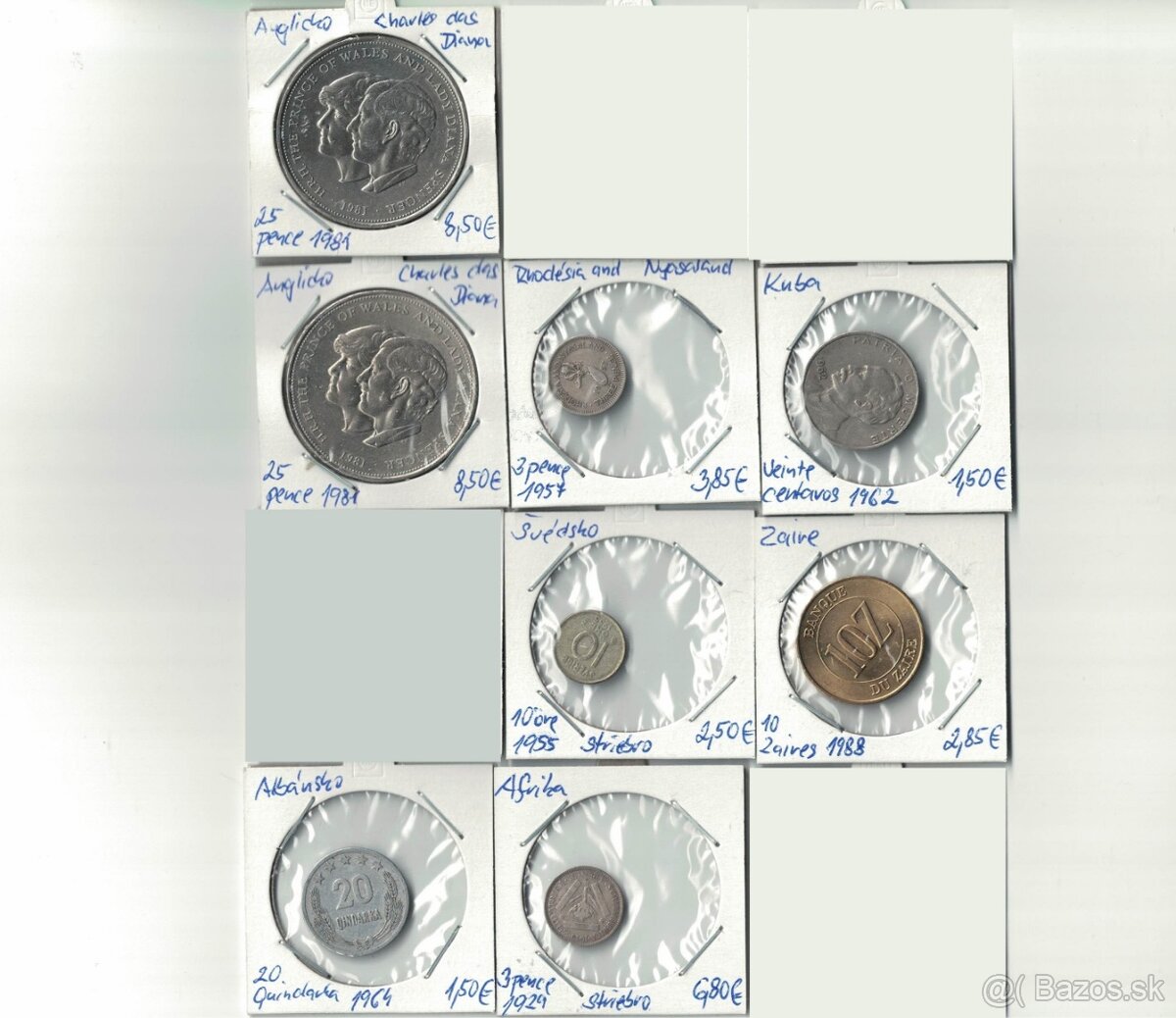 Zbierka svetových mincí - po kusoch -Ázia,Amerika,Afrika,Eur - 10