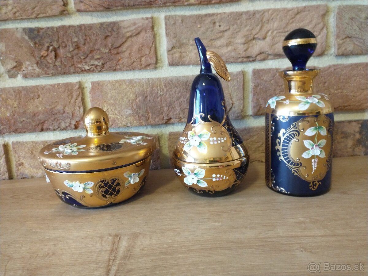 borské sklo,misa, váza, svietnik, popolník,flakón,napoleonky - 10