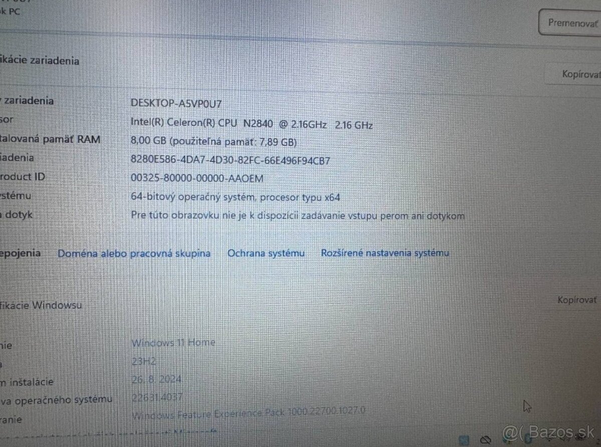 Notebook 14" HP.Intel Celeron 2x2,16GHz.8gb ram.120g SSD - 10