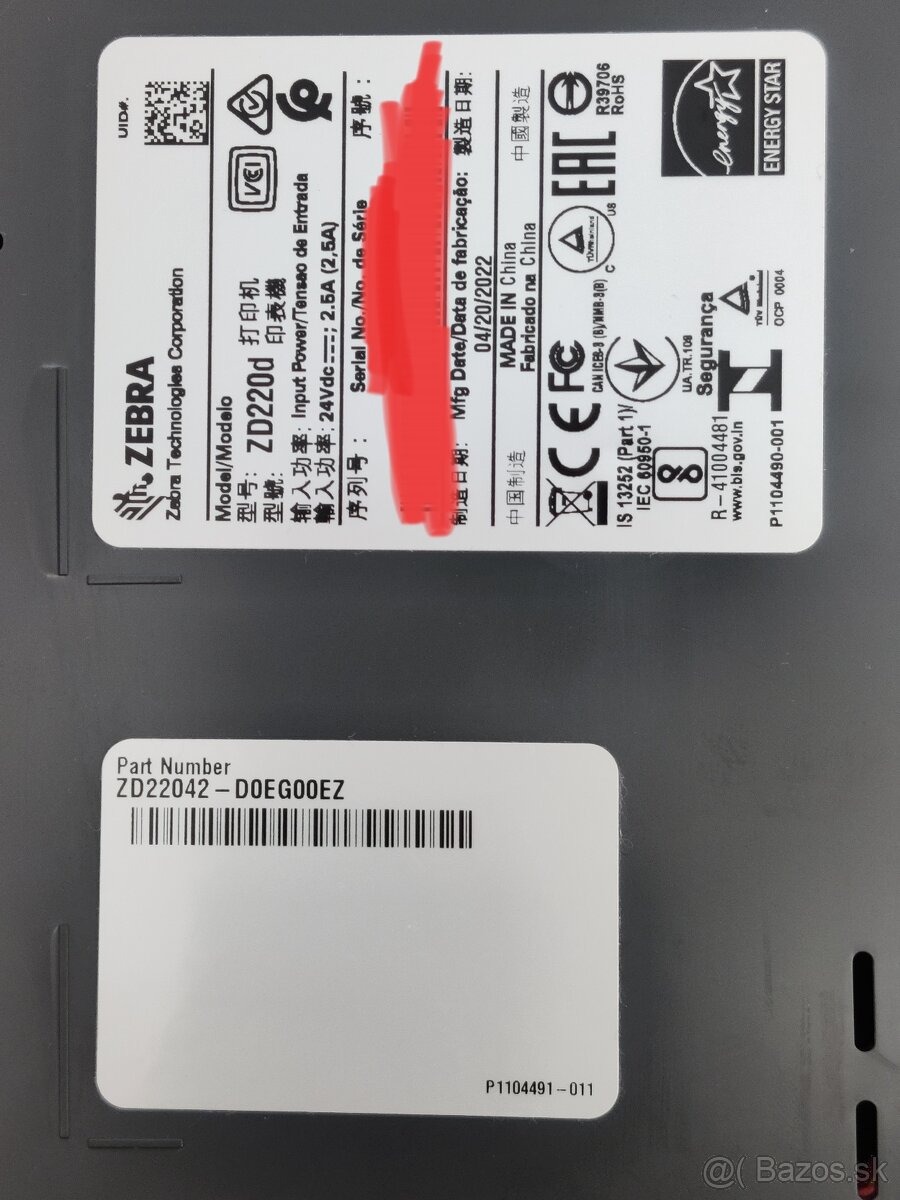 Tlačiareň etikiet Zebra ZD220 ZD 220 DT 203dpi USB - 10