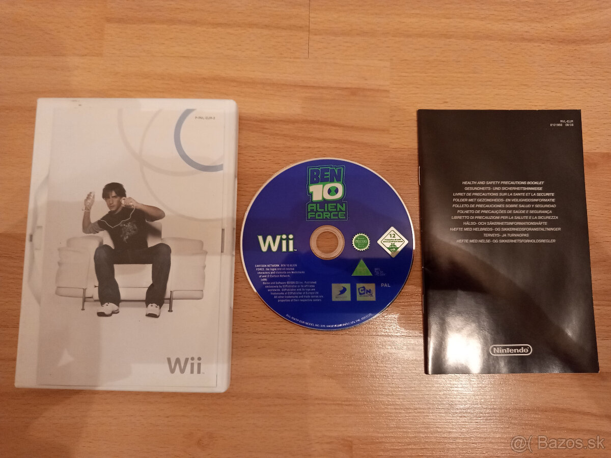 Nintendo Wii - konzola + 1 ovládač + 5 hier - 10