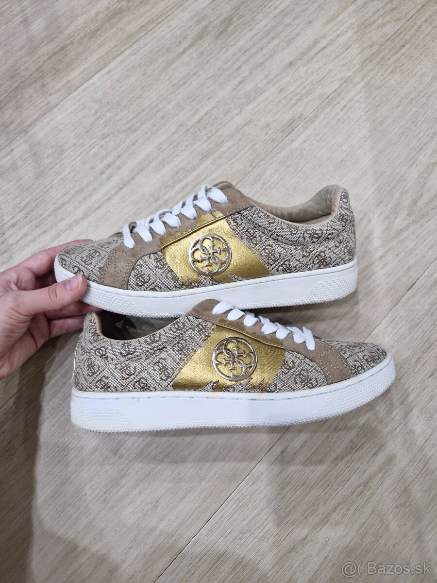 Guess cierne hnede bezove zlate monogram tenisky 36 a 38 - 10