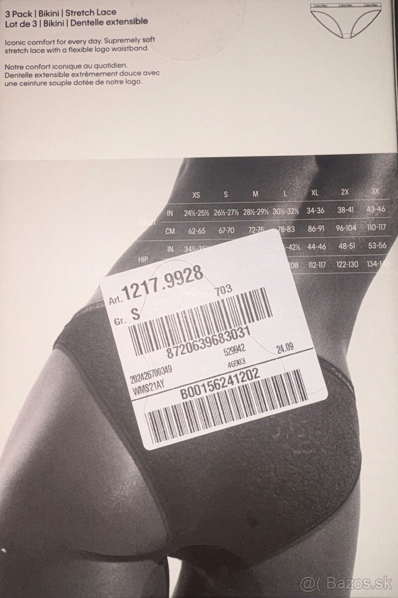 Nohavičky Calvin Klein 3-pack velkosť S…nové - 10