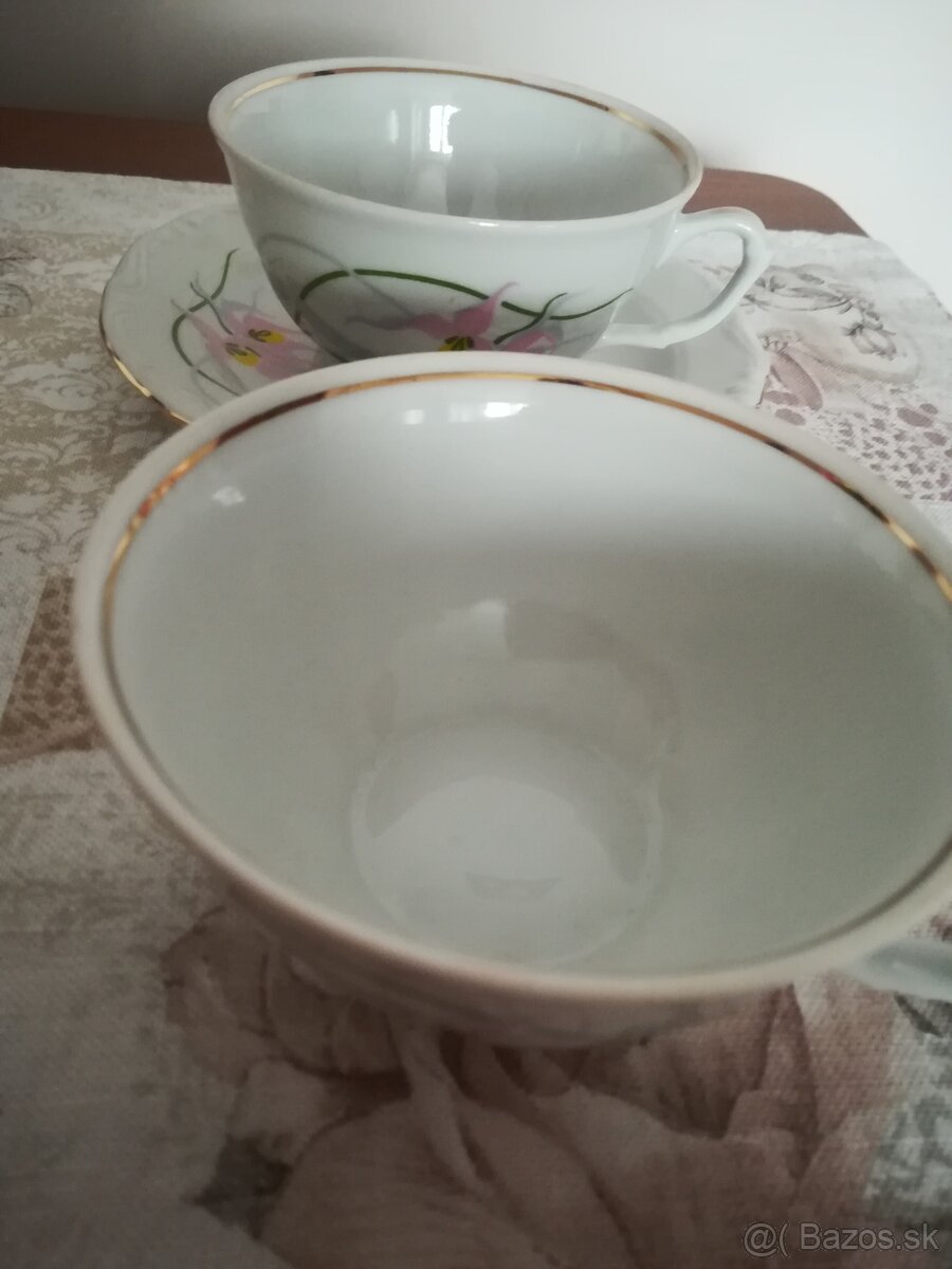 Porcelánové šálky s podšálkami sada 10 ks - 10