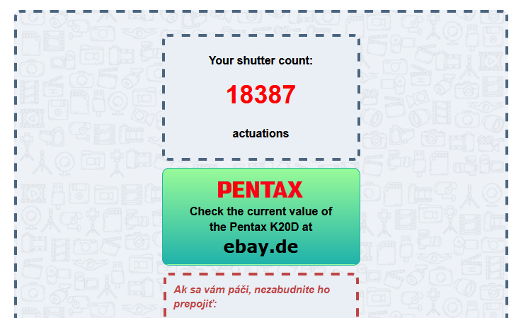 PENTAX K20D - telo (count 18tis+) - TOP stav - 10