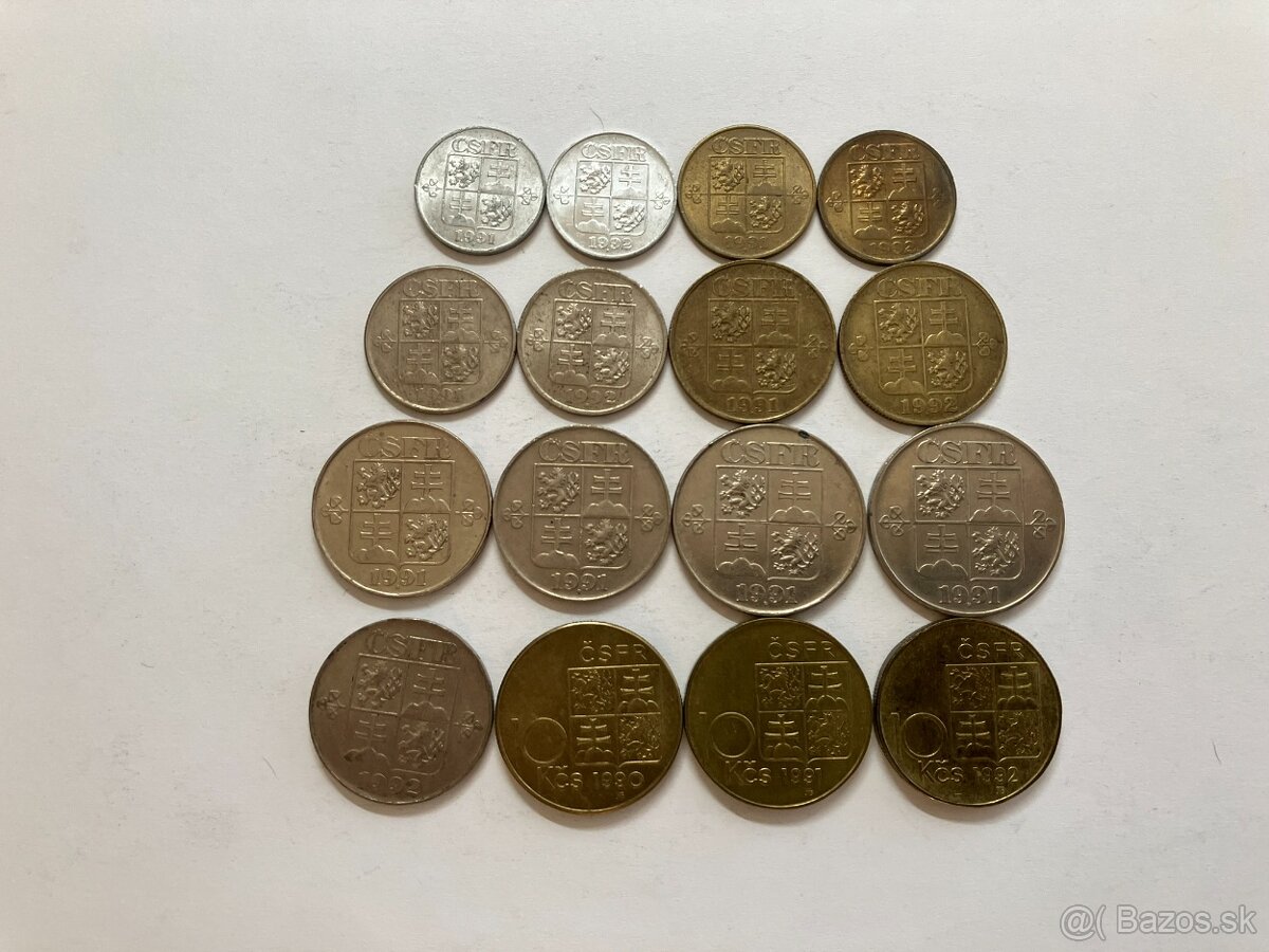 Československo 1960 - 1993 ČSSR ČSFR mince v obyčajnom stave - 10