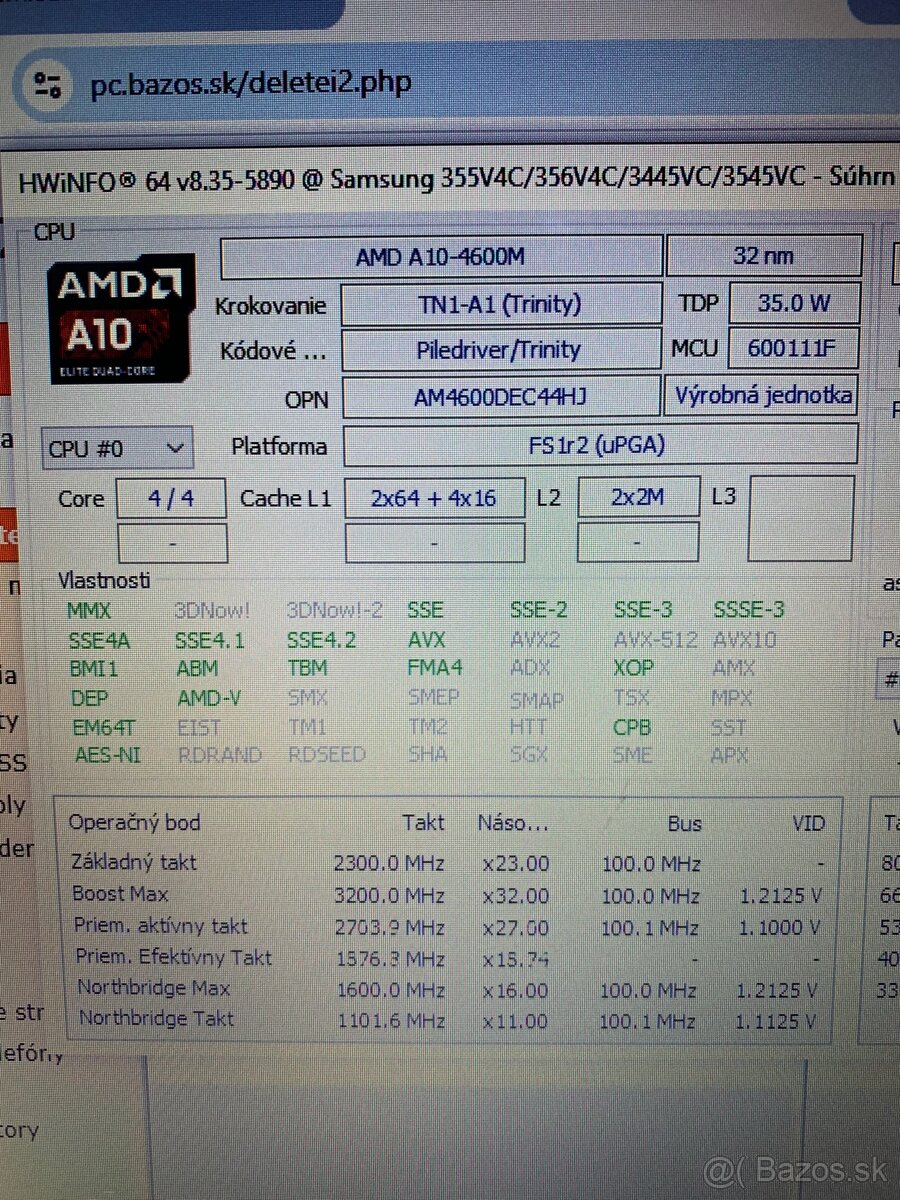 Notebook Samsung NP355V5C / SSD / Office 2024 / WIN10 - 10