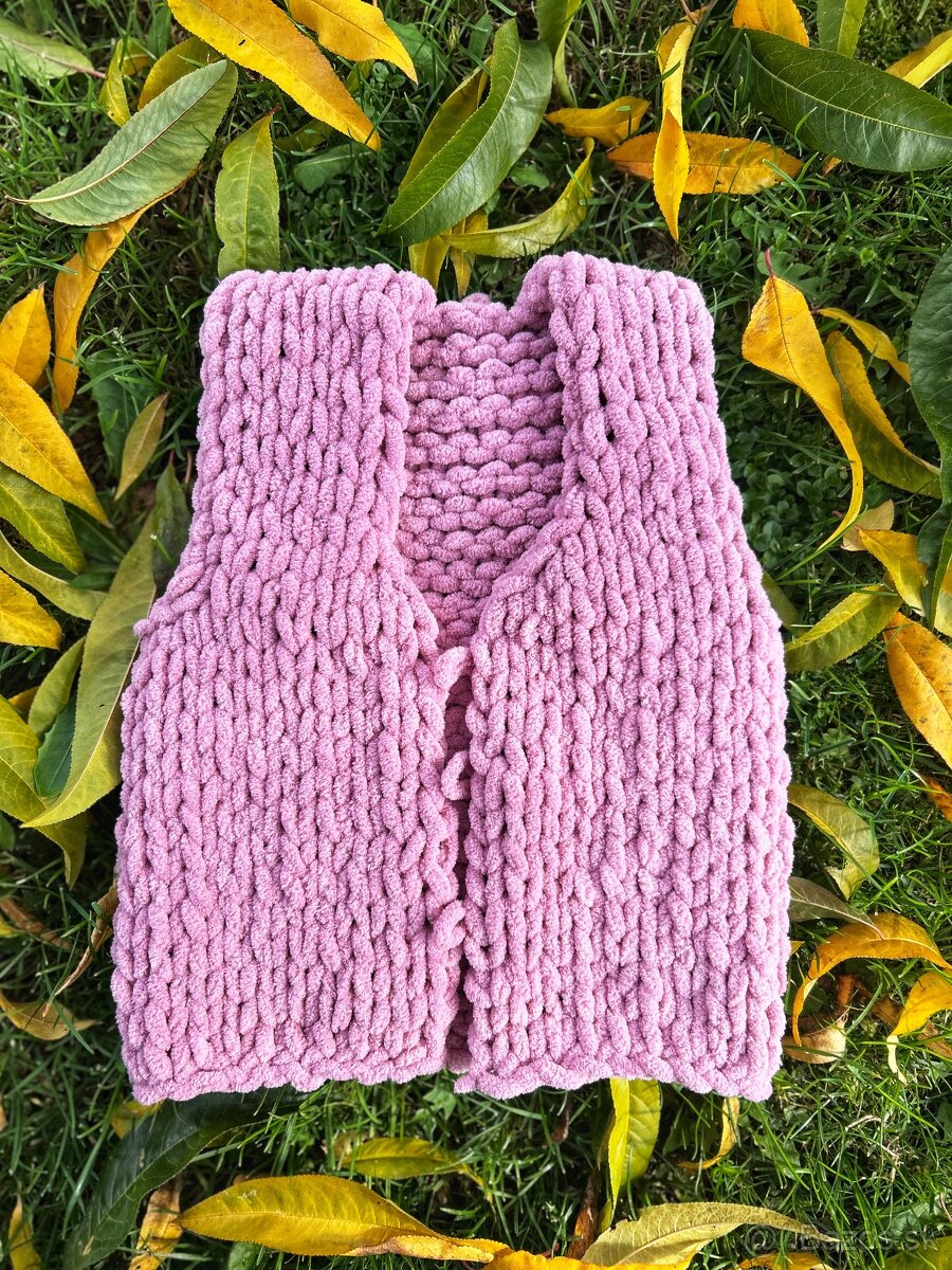 Puffy svetríky, čiapky, sály a deky - handmade - 10