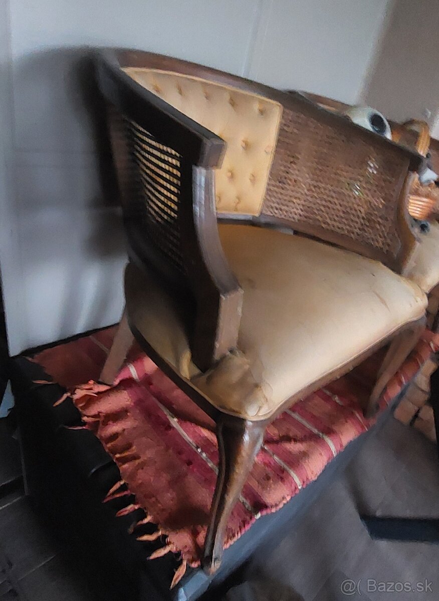 Kožené kreslo, gauč korpus, starožitné kreslo - 10