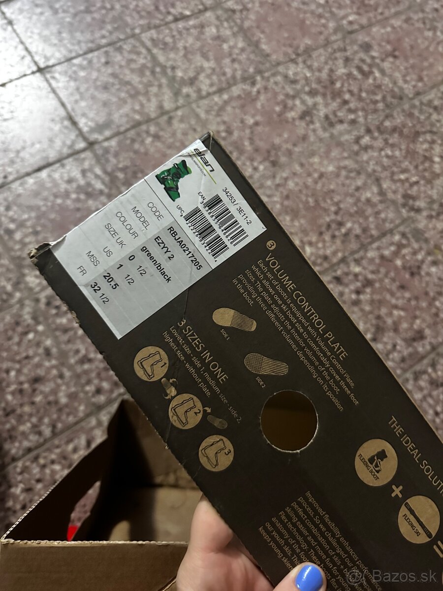 Detské lyžiarky Elan 32,5 zeleno-čierne - 10