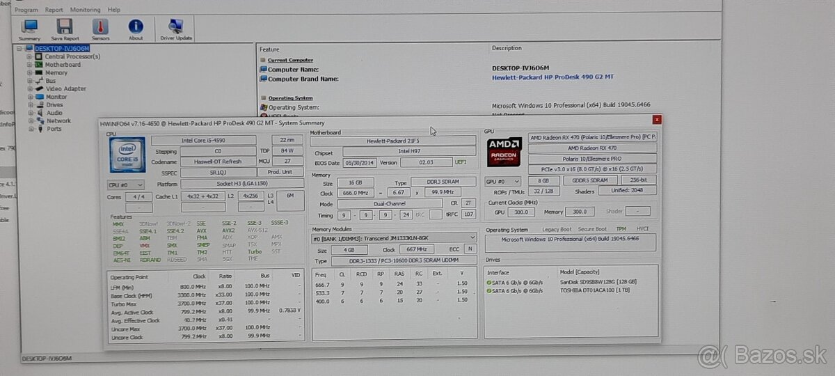 Intel Core i5-4590 3.30 GHz/16 GB DDR3/SSD+HDD/RX470 8GB. - 10