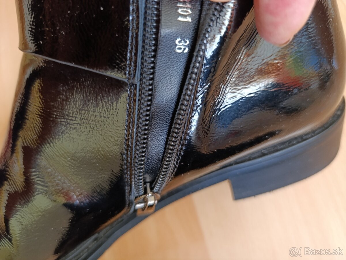 Kožené lakované čižmy - 10