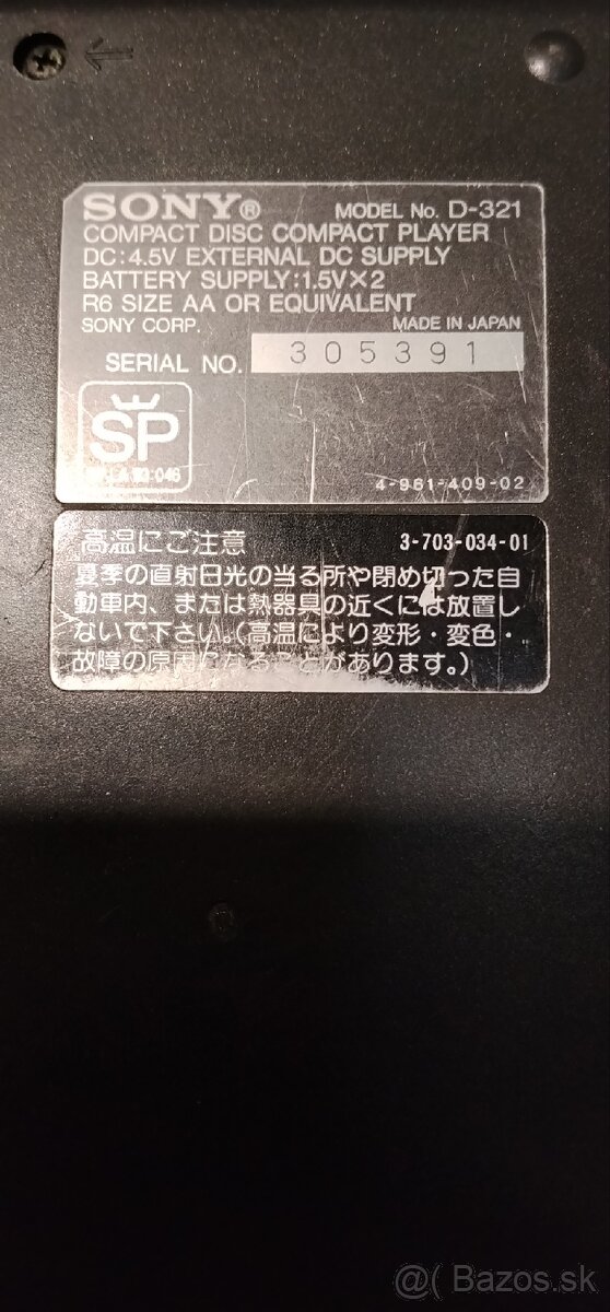 SONY D-321 .... cd prehrávač (discman) .... - 10