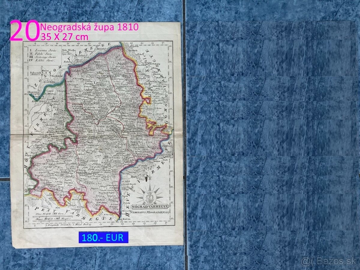 Slovenské župy 200 ročné mapy celá zbierka na predaj - 10