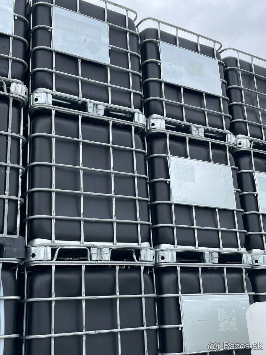 Čierne potravinárske 1000l IBC kontajnery nádrž sud barel - 10