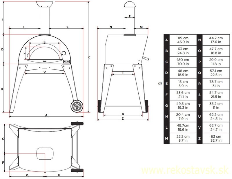 Predám pizza pec na drevo s podstavcom - 10