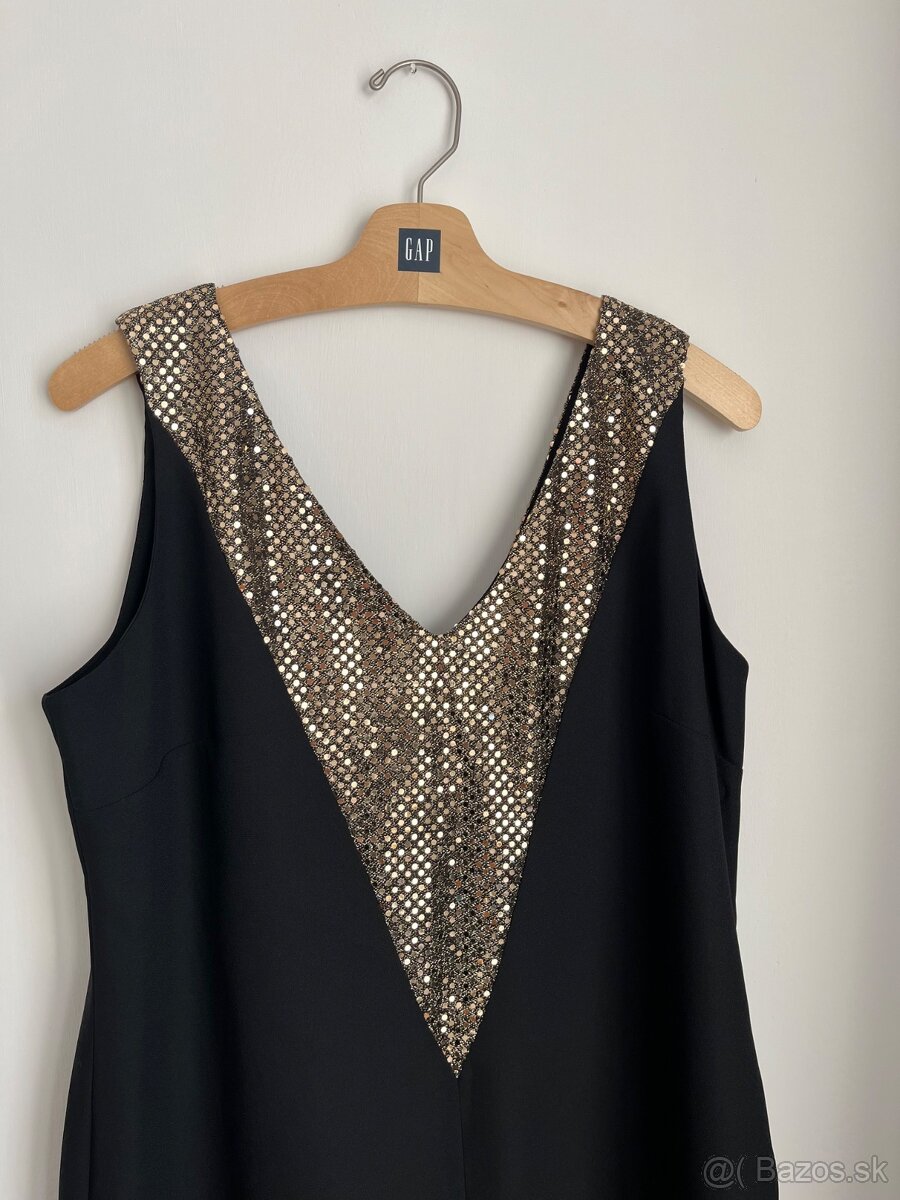 Elegantné Čierne Šaty Millennium s Oslnivými Zlatými Trbliet - 10