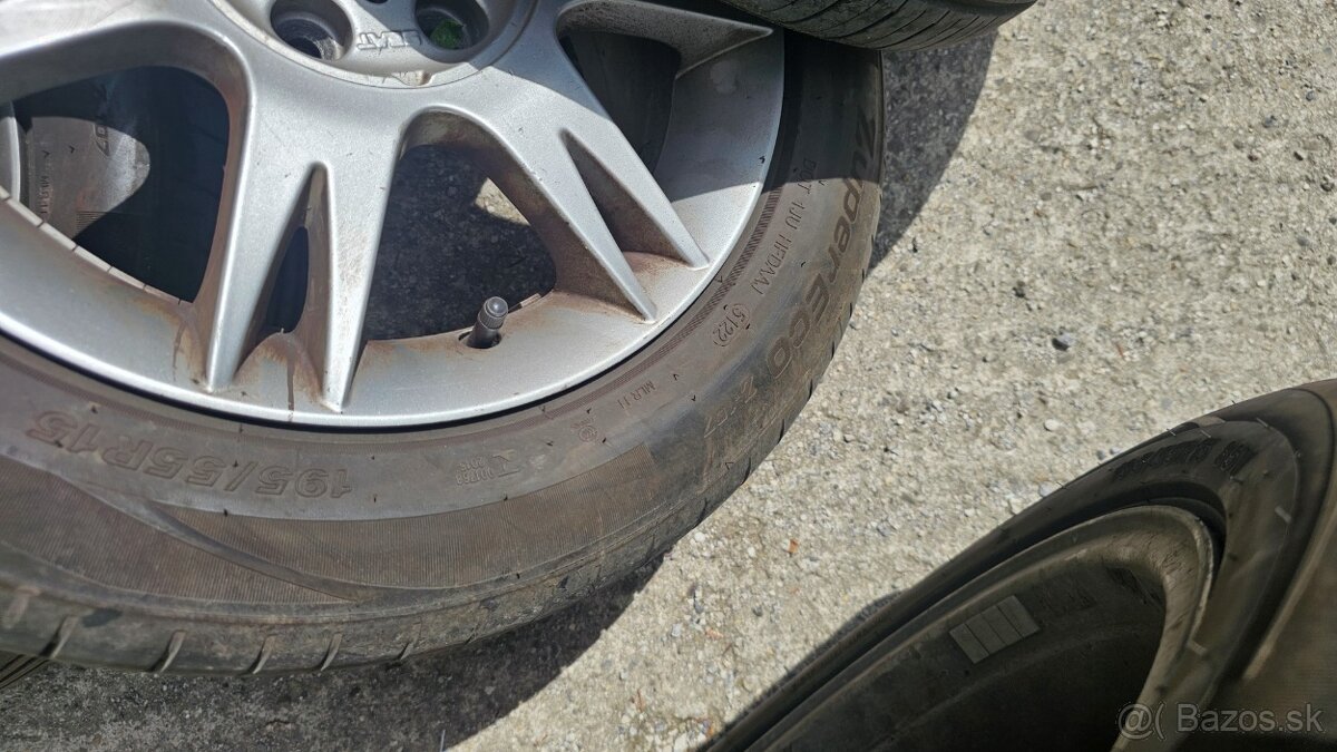 Elektróny 5x100 a letné pneu 195/55 R15 - 10