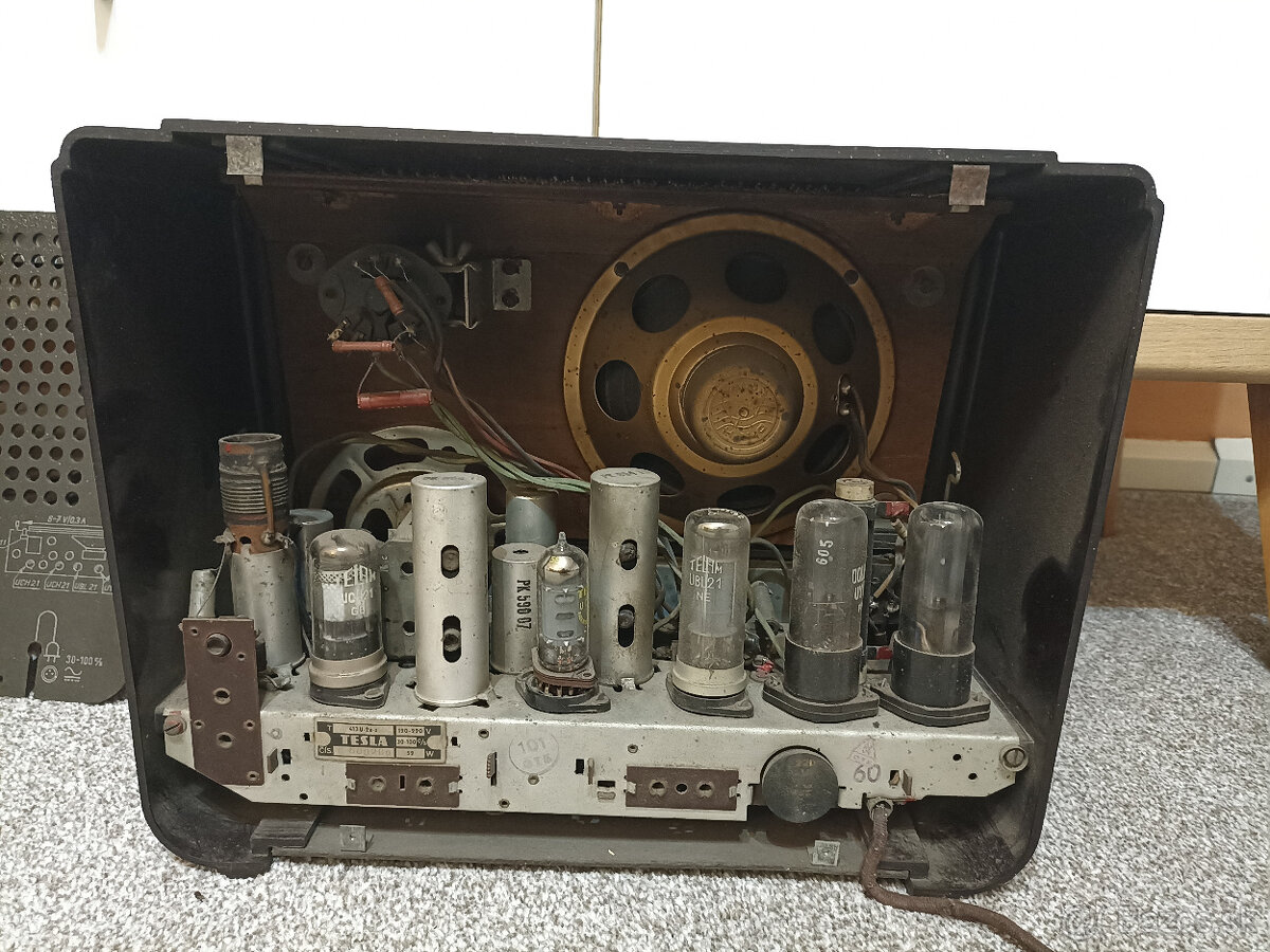 Vzácné staré retro rádio Tesla 413U - 10