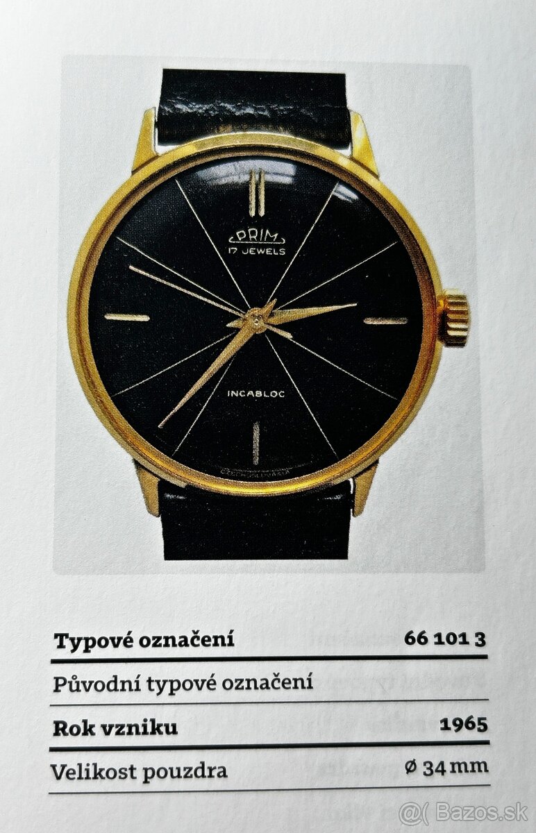Československé mechanické vintage retro hodinky PRIM Brusel - 10