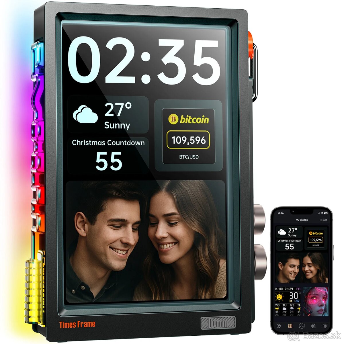 Interaktívny foto rámik, kalendár, budík DIVOOM - 10