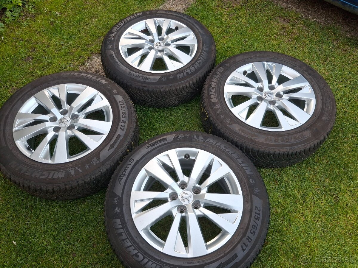 17" ALU 5x 108 orig peugeot,.. zimné 215/65 r17 michelin - 10