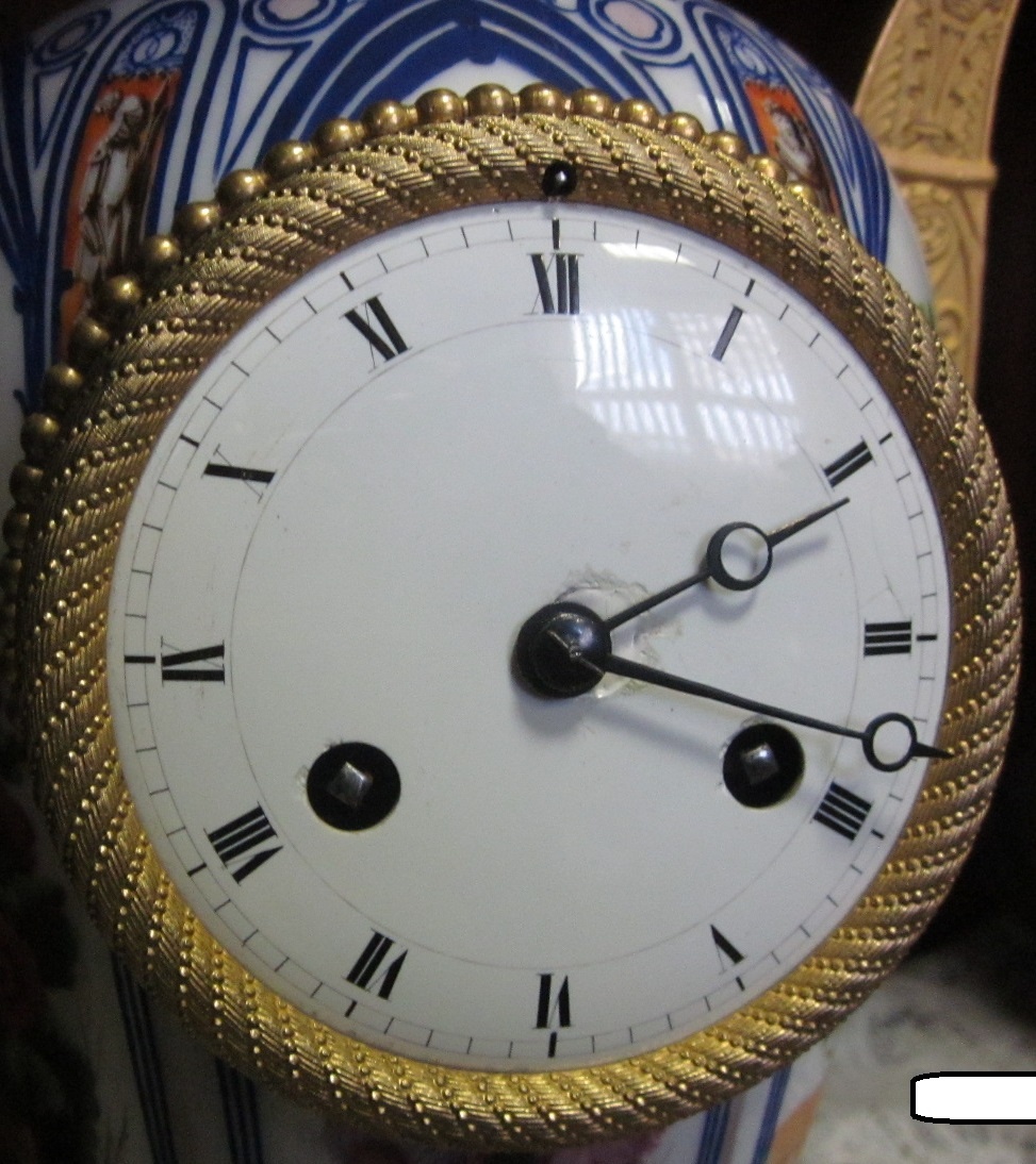 Hodiny starožitné porcelánové váza - 10
