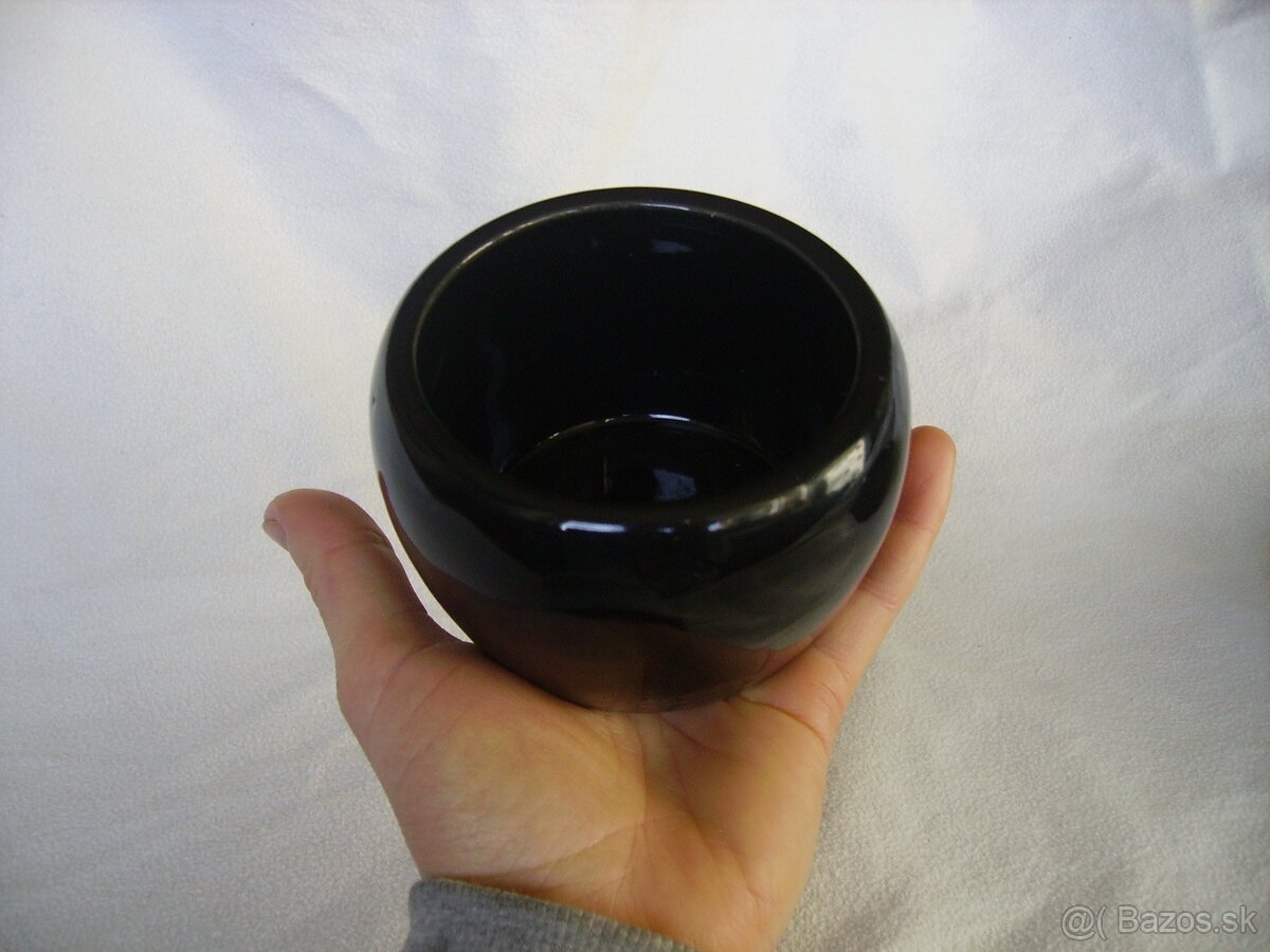 Keramické čierne črepníky na sukulenty a kaktusy - 10