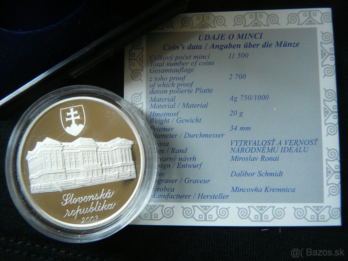 Slovenské strieborné 200 koruny proof, bk - 10