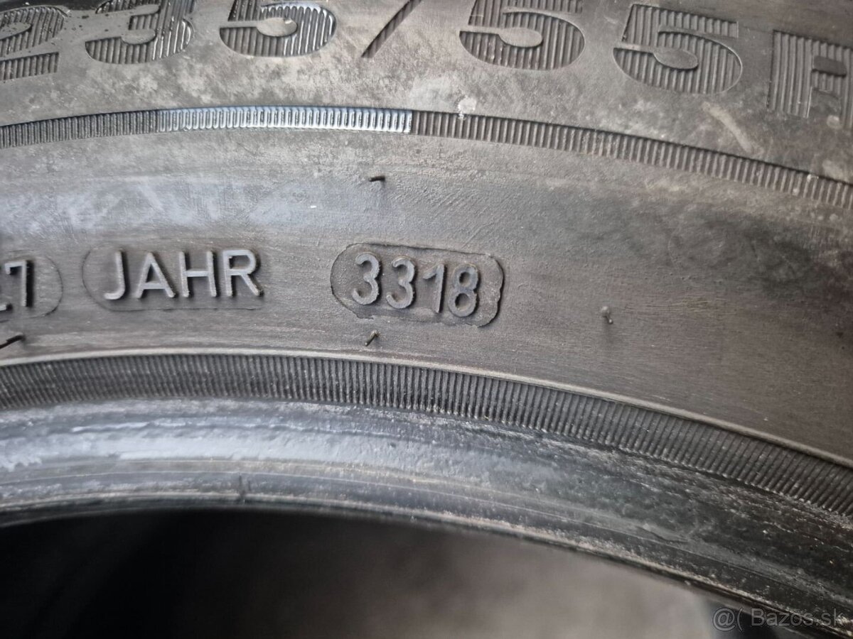 235/55 r19 zimné 4 ks CONTINENTAL+DUNLOP dezén 7,4 - 7,3 mm - 10