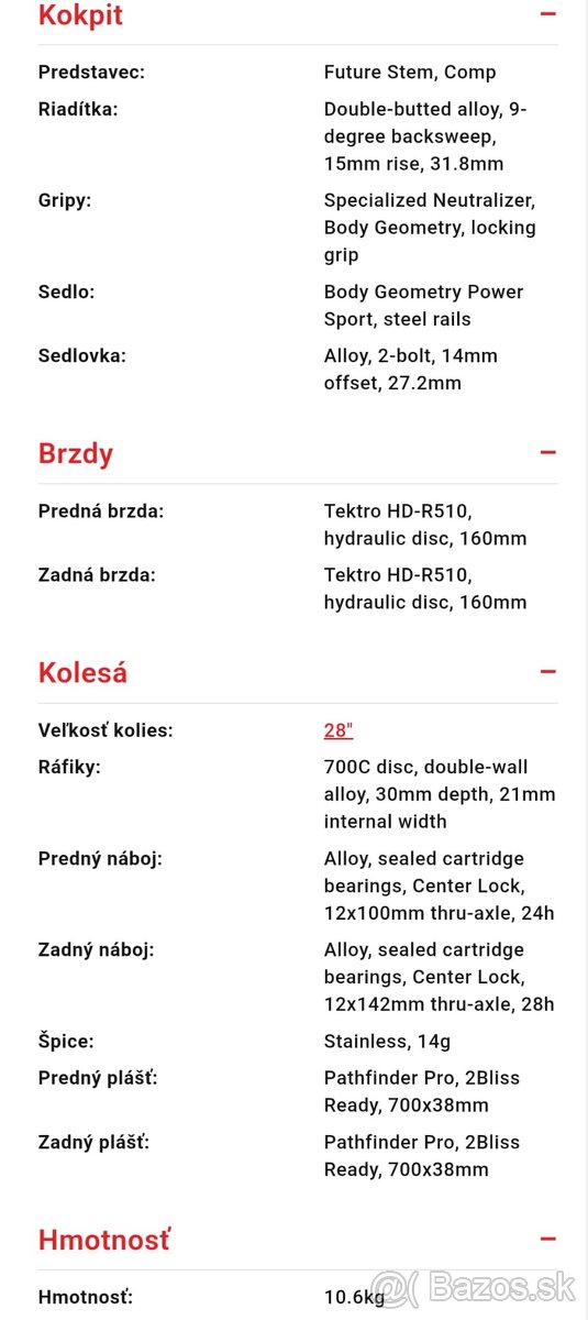 carbon fitnes bajk SPECIALIZED XL - 10