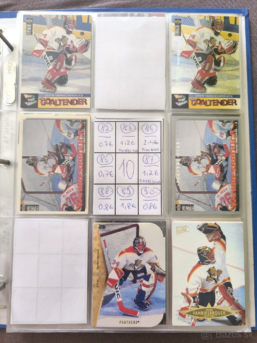 Hokejové kartičky - John Vanbiesbrouck 1 - 10