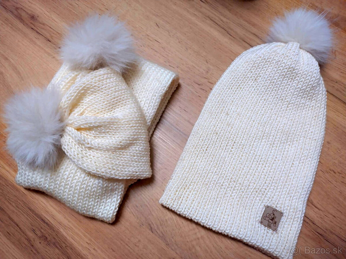 štrikovaná súprava čiapka a šál - 10