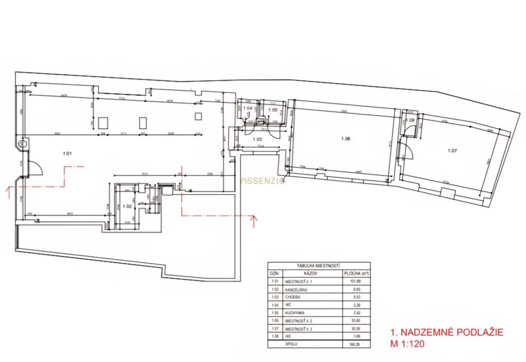 ASSENZIO - PRENÁJOM - NEBYTOVÝ PRIESTOR / GASTRO- VYSOKÁ - S - 10