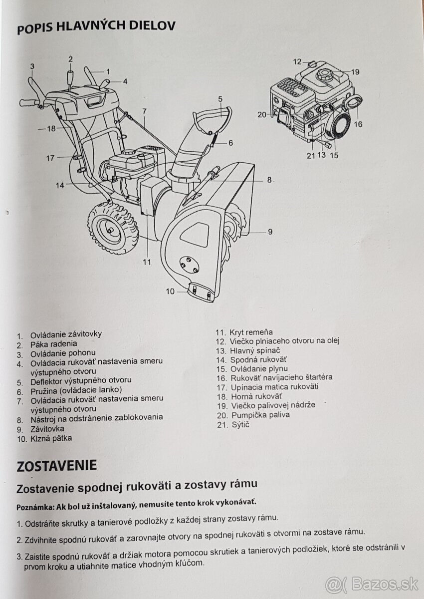Snežná motorová fréza Riwall - 10