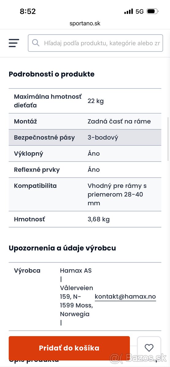 Sedačka na bicykel Hamax Amaze grey/lime - 10