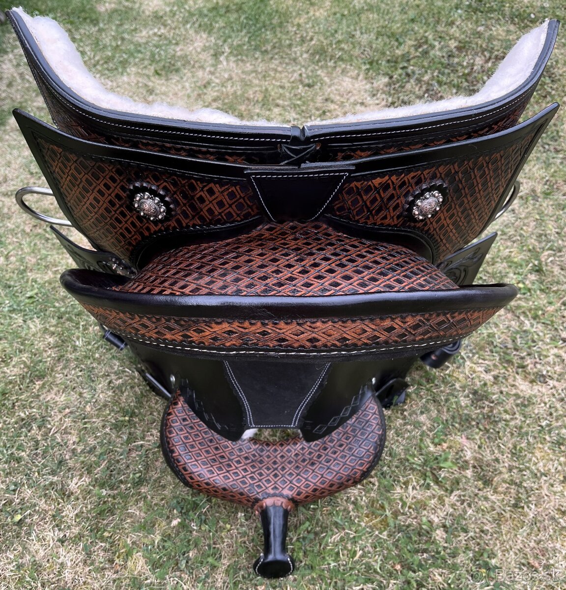 Westernový sedlový komplet 1) černé s hnědou - 10