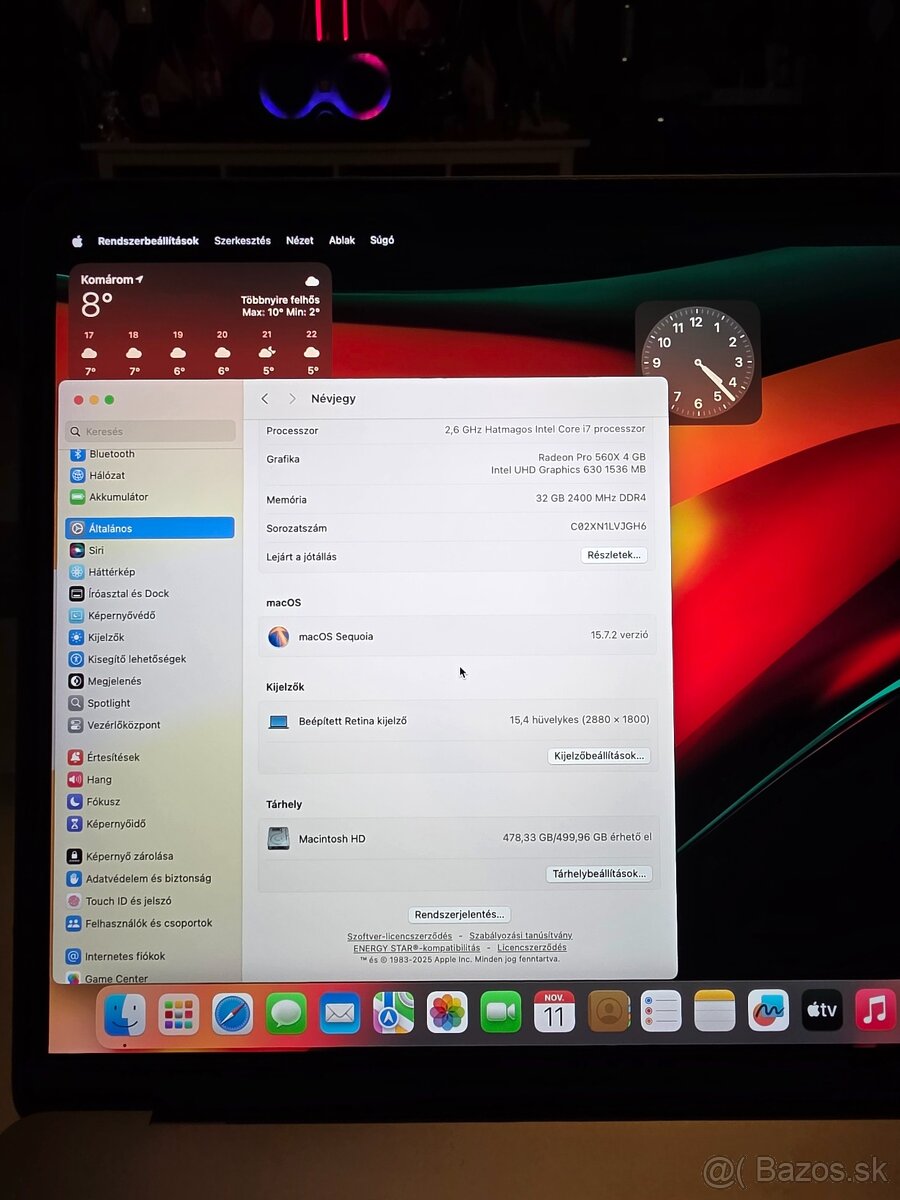 Macbook Pro 15" (2018) i7 32Gb Ram - 10