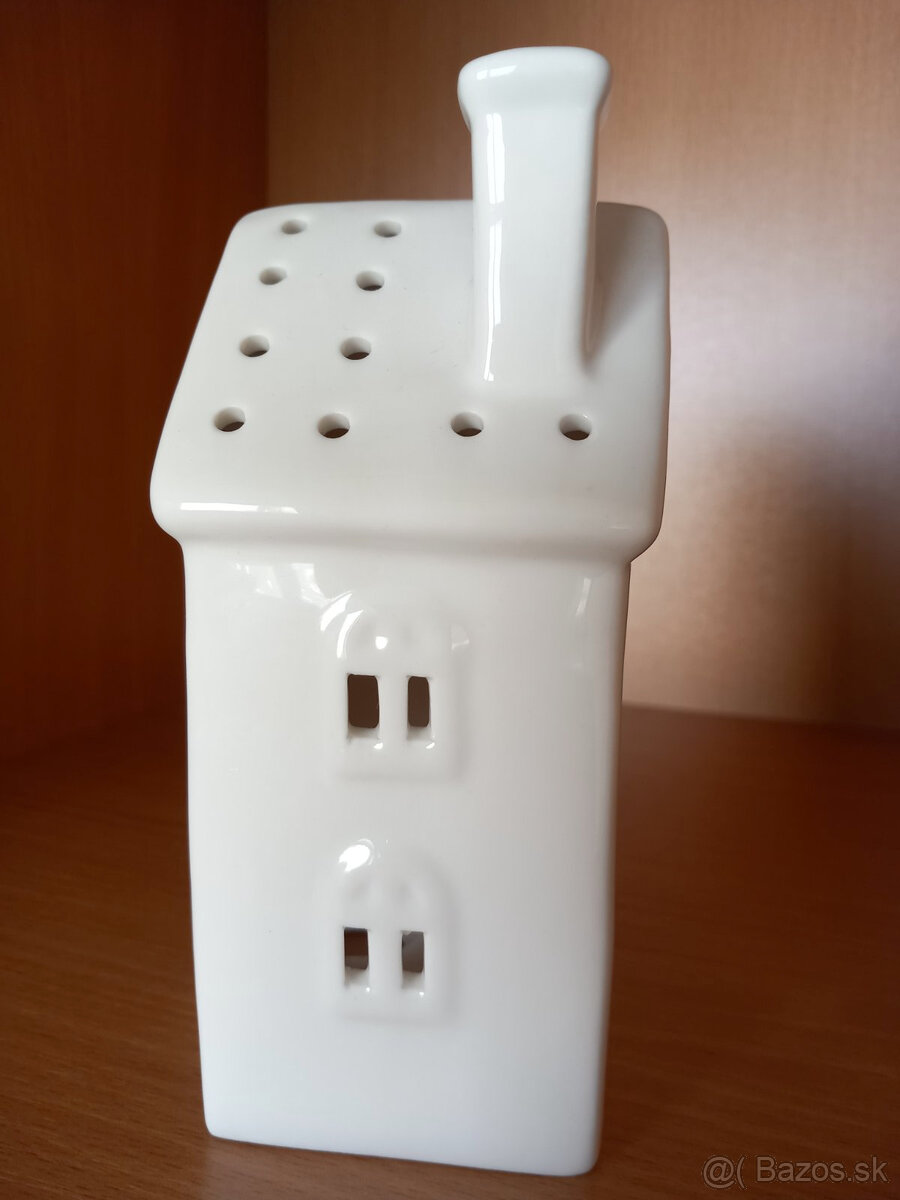 Keramický domček na čajovú sviečku 16x9x8 cm - 10