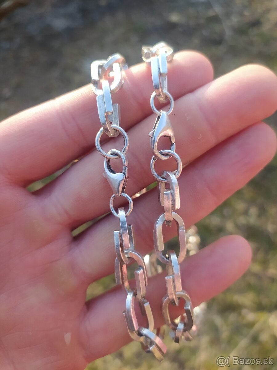 Strieborná retiazka a náramok - ručná práce - PC 600€ - 10