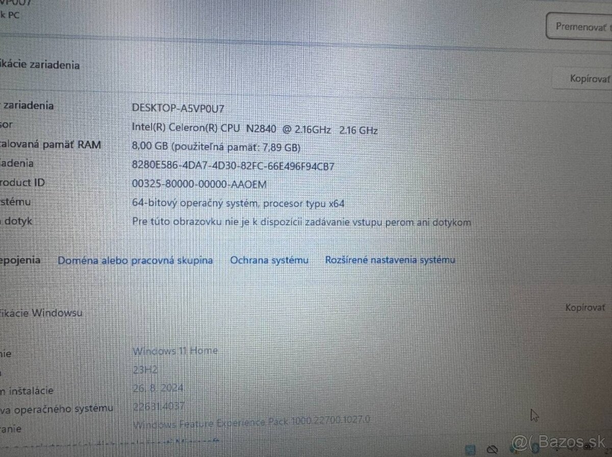 Notebook 14" HP.Intel Celeron 2x2,16GHz.8gb ram.120g SSD - 10