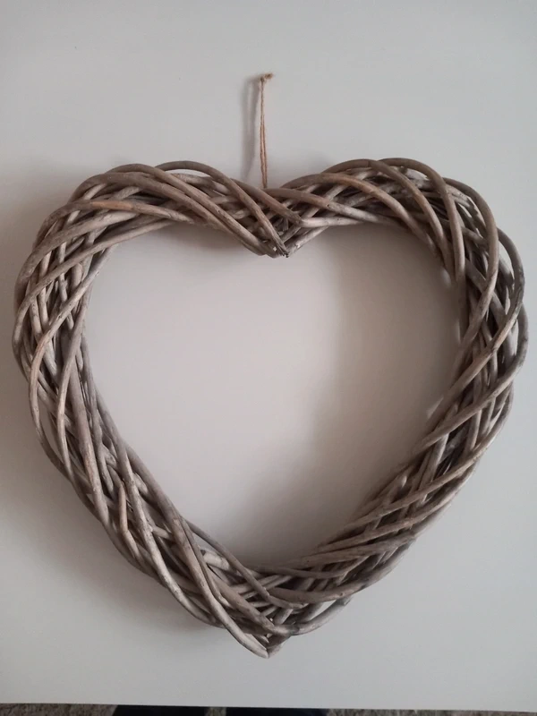 Veľké závesné drevené srdce 36x36 cm - 10