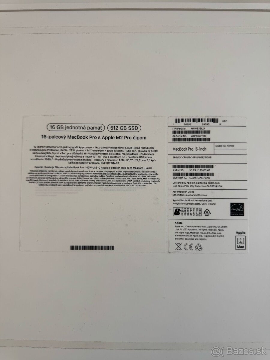 Predám MacBook Pro 16” M2 Pro - 10
