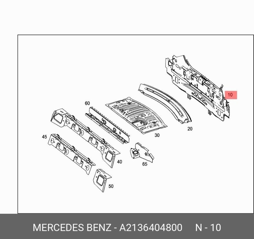 Mercedes E class W213 2016 - Zadne čelo celo stena podlaha - 10