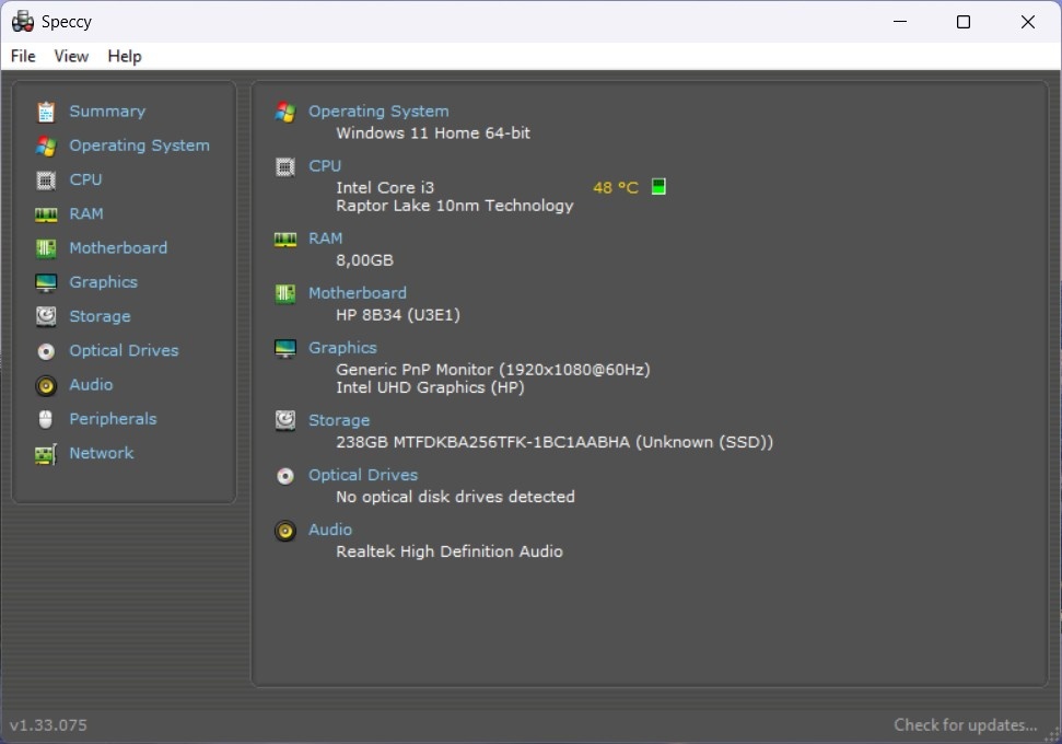 HP 250 G10 /Intel Core i3-1315U/8GB RAM/FHD/256GB SSD/Bat ok - 10