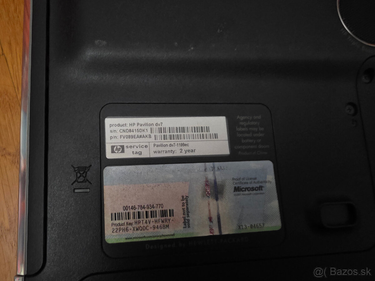 Notebook HP Pavilion dv 7-1199 ec - 10